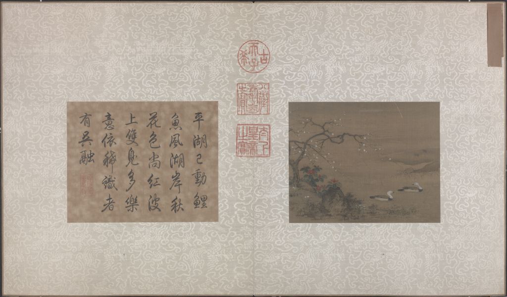 图片[1]-Drawing page of the cold pond teak couple-China Archive